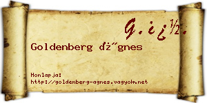Goldenberg Ágnes névjegykártya